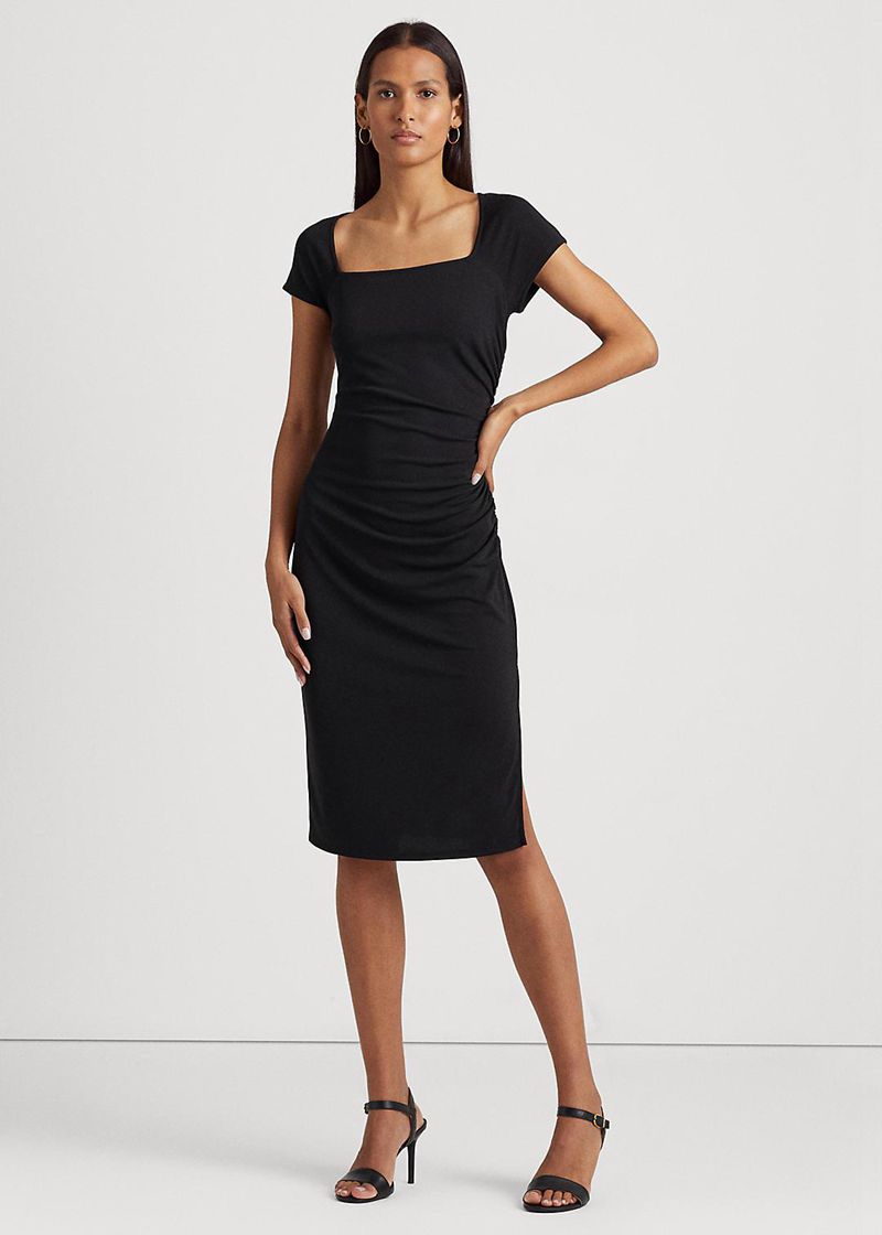 Sukienka Lauren Damska Czarne Stretch Jersey 276593-HVA